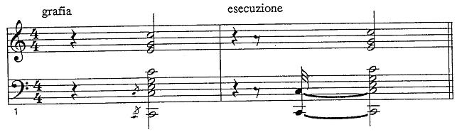 Acciaccatura on chord